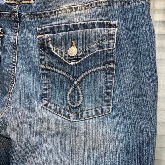 SARGENT PEPPER Women’s Boho Hippie Flare Denim Jeans. Sz 34X31. - Picture 6 of 7